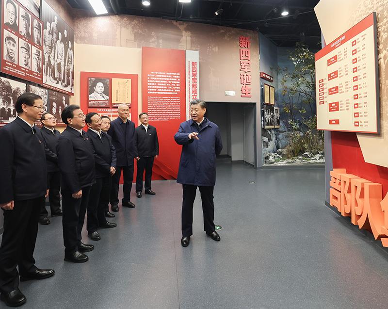 △2023年12月3日，习近平总书记来到江苏省盐城市参观新四军纪念馆。