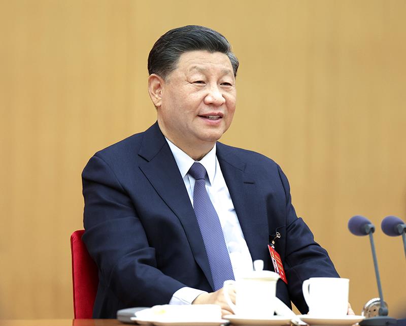 △2022年10月17日，习近平总书记参加党的二十大广西代表团讨论。