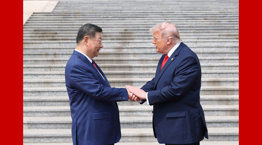 ​习近平与特朗普握手视频
