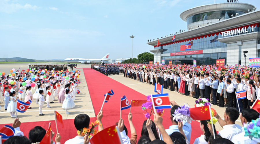 高清大图丨金正恩为习近平举行欢送仪式