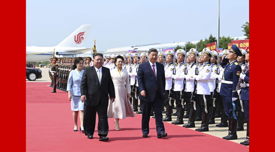 习近平出席金正恩举行的欢送仪式