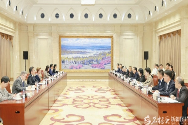 陈小江艾尔肯·吐尼亚孜会见新开发银行行长罗塞芙